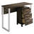 Modern Workspace Desk with 3-Drawer Mobile Pedestal – Brown Oak-1546253375