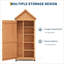 Outdoor Storage Shed, Small Waterproof Garden Tool Shed with Shelves, Roof Storage & Lockable Doors, Compact Wood Storage Cabinet for Patios, Backyards, Balconies