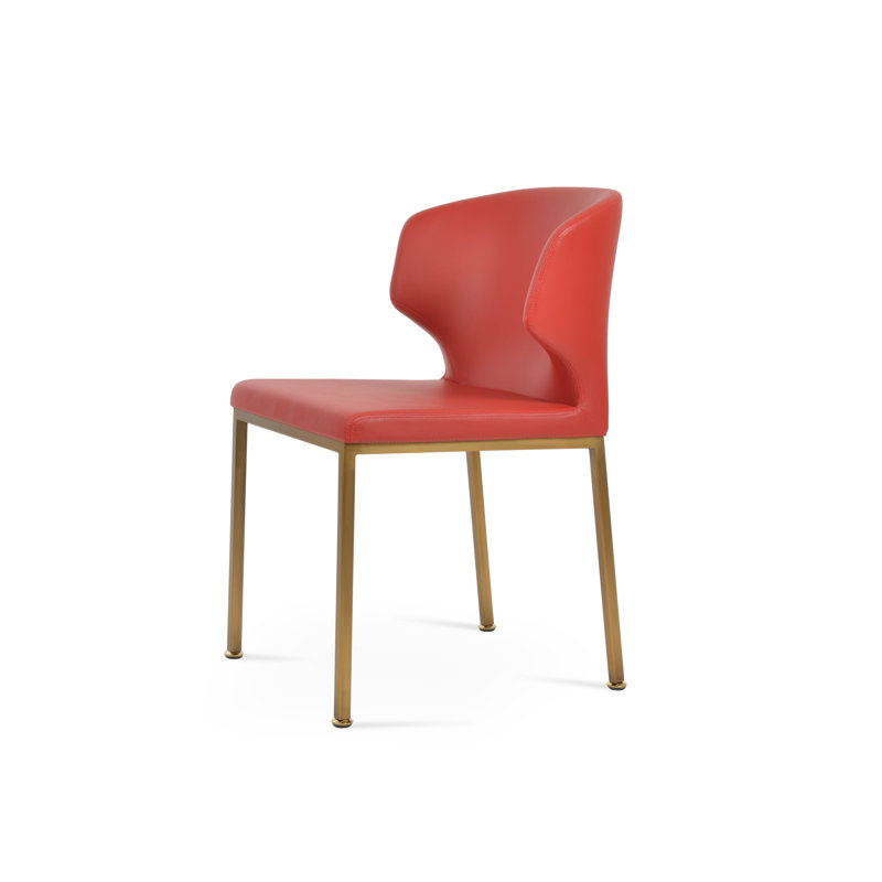 Chaise d'appoint Amed, Gris clair, Laiton