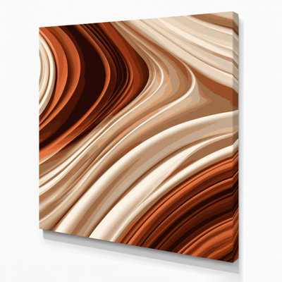 Gradient Abstract 53 Beige Canvas Wall Art