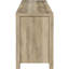 Meuble télé en bois d'ingénierie vieilli à 2 portes au fini pin vieilli, compatible 79 pouces, portes coulissantes, deux tiroirs spacieux, design rustique, espace, 23,5 po de hauteur, 78,82 po de long avec finition, taille, H 23,5 po-1217625727