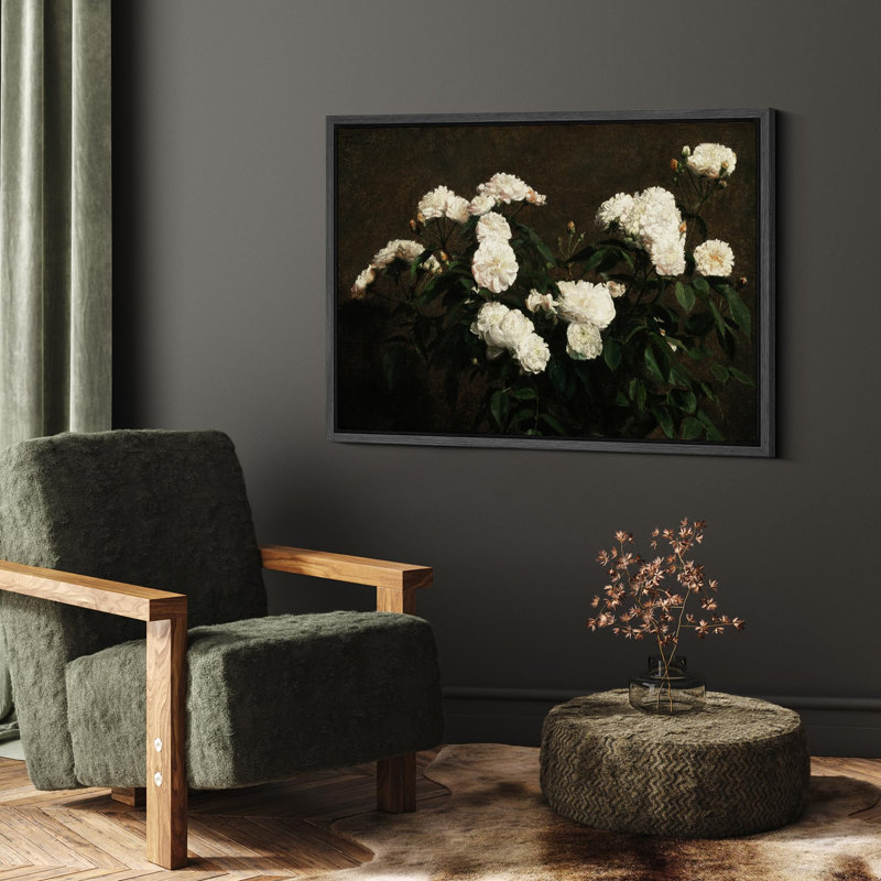 Roses élégantes, ère victorienne, illustrations florales, campagne française rustique, Noir, H 24 po x l 16 po