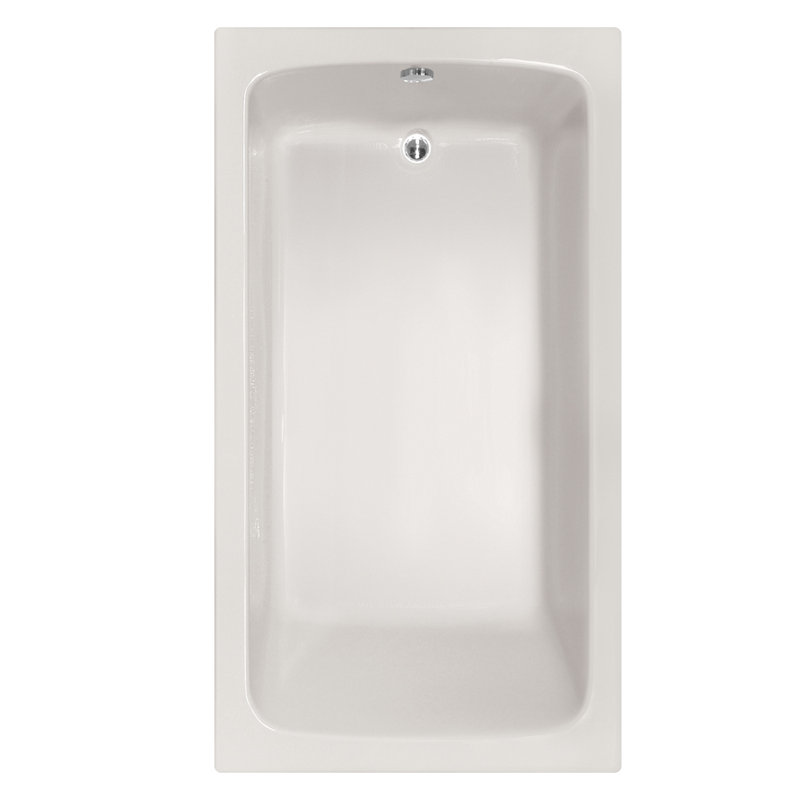 Melissa 72'' x 36'' Soaking Acrylic Bathtub, White, Satin Nickel