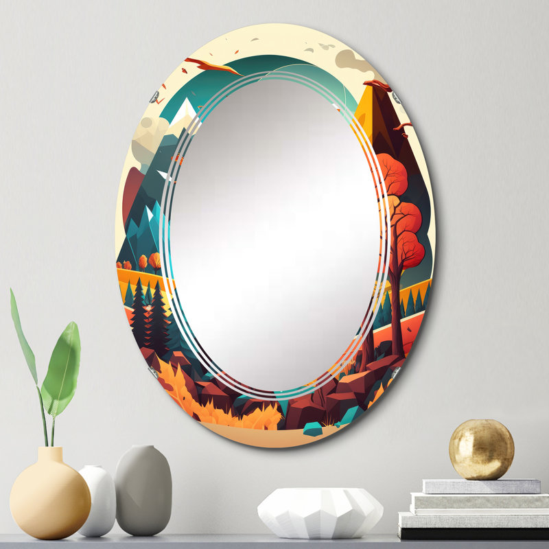 Scène d'été Phylisha dans un paysage moderne - miroir mural de plage moderne, 30 po x 20 po