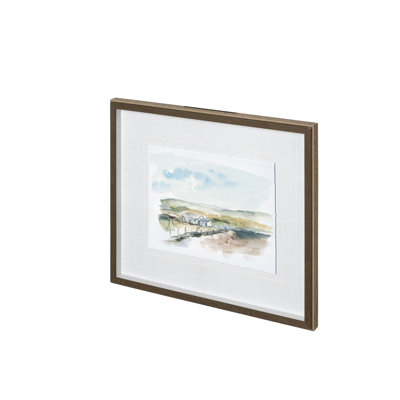 Rural Plein Air by Ethan Harper a Hand Embelished Textured Framed Art Print Matted under Glass