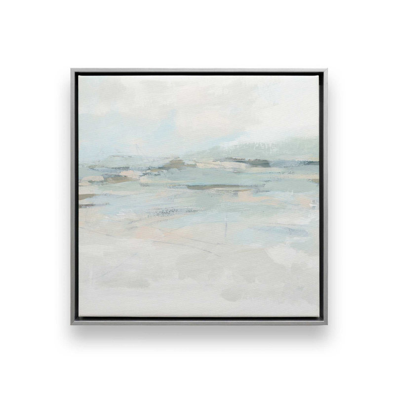 «Softly Spoken Waves II», reproduction sur toile dans un cadre, Chrome poli, H 12,75 po x l 12,75 po