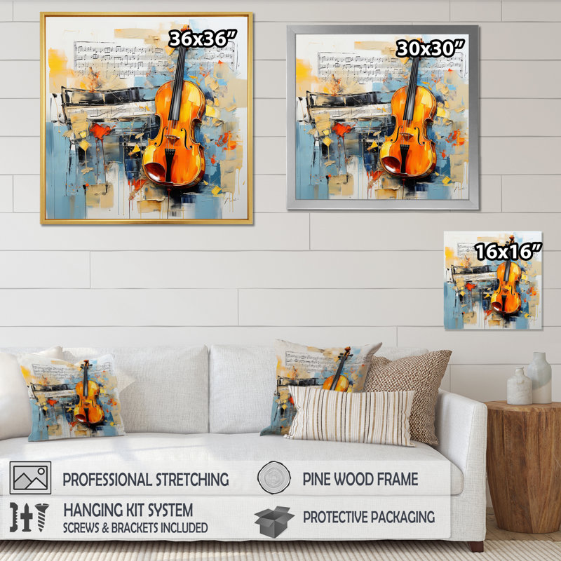 «Music Expressive Verse Bold II», art mural musical, Cadre simple noir, H 16 po x l 16 po x P 1 po