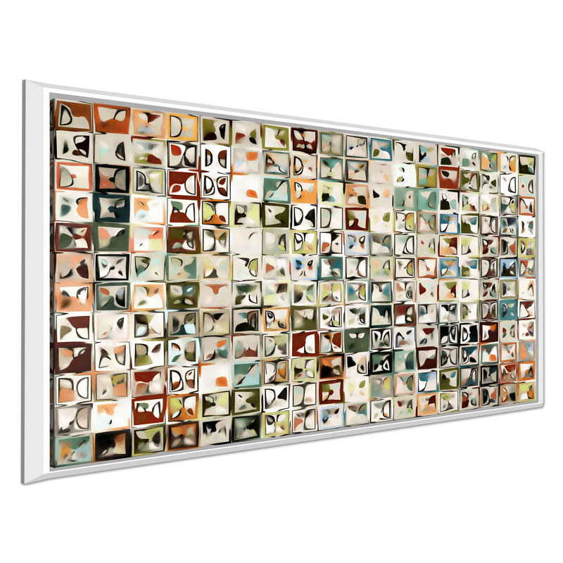 «Tile Art # 3 2013», impression sur toile, H 39,5 po x l 63,5 po x P 2 po, Cadre flottant blanc