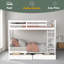 Lit superposé simple au-dessus de simple avec échelles et deux tiroirs de rangement-967190723
