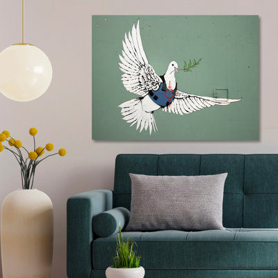 Stunning Banksy Decorative Canvas Painting, 19.7 x 27.6 inches | 100% Canvas, Wooden Frame | Digital Print Art for Modern Home Decor, Unique & Eye-Catching