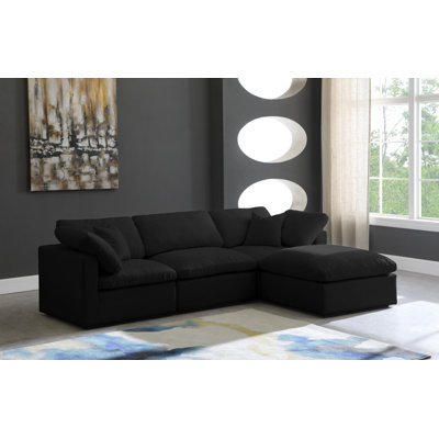 Atis Velvet L-Shaped Sectional Reversible