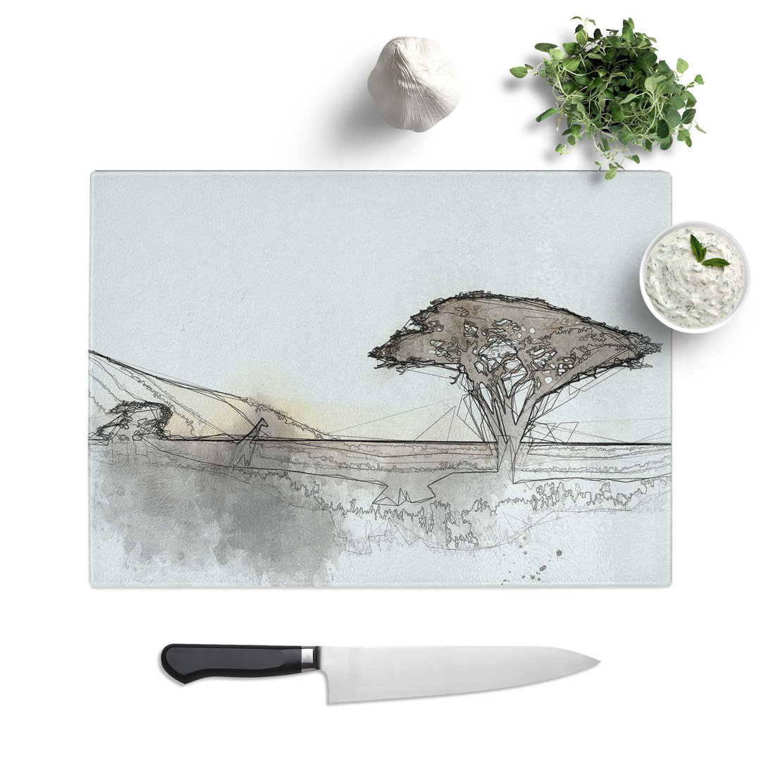 Glass Giraffe in Tanzania in Abstract Chopping Board