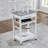 Mobile Rolling Kitchen Island Trolley Serving Cart with Underneath Drawer & Slide-Out Wire Storage Basket-1493833434