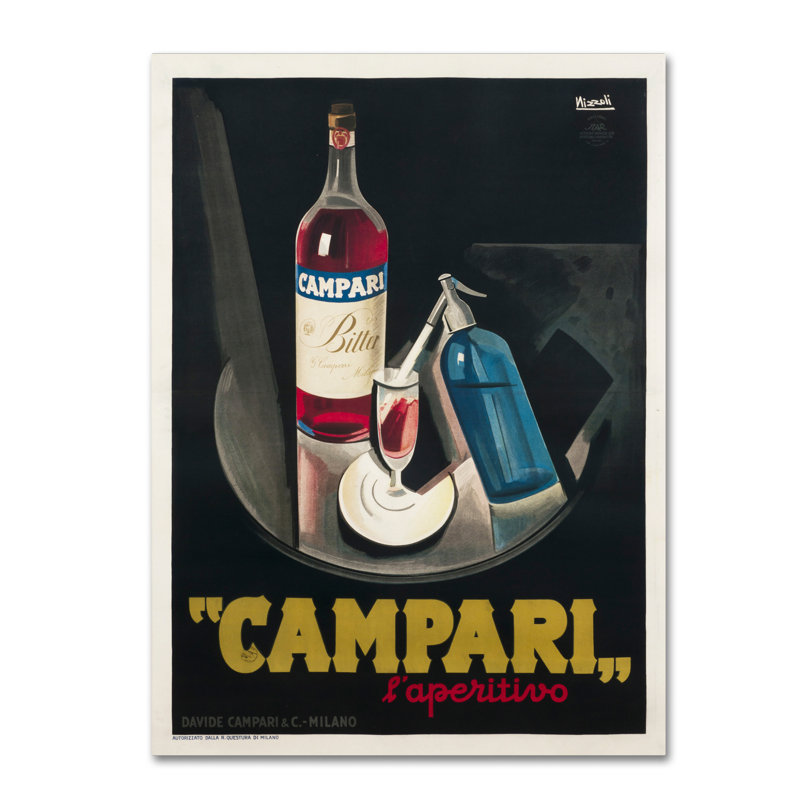 « campari laperitiv nizzoli », art mural sur toile tendue, H 19 po x l 14 po