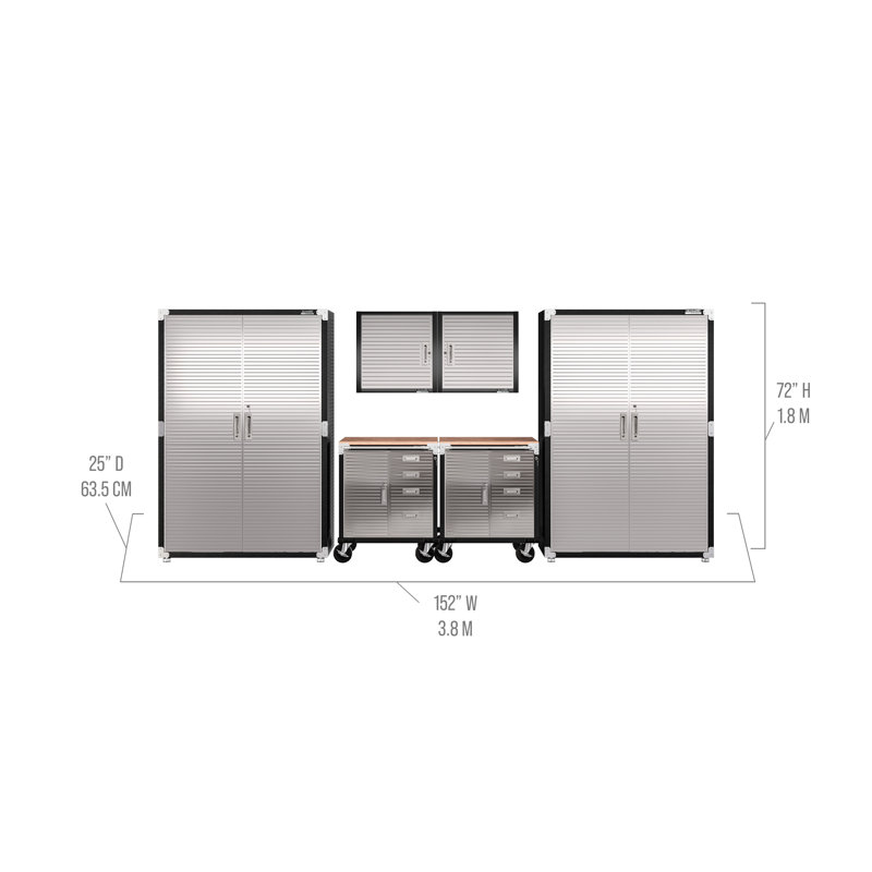 Seville Classics UltraHD® 6-Piece Storage Cabinet System, 12.6' Wide