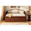 Lit de jour simple avec lit gigogne et 2 espaces de rangement, bouton rembourré - noyer pour les tiroirs de confort, dossier polyvalent teinté-129957377