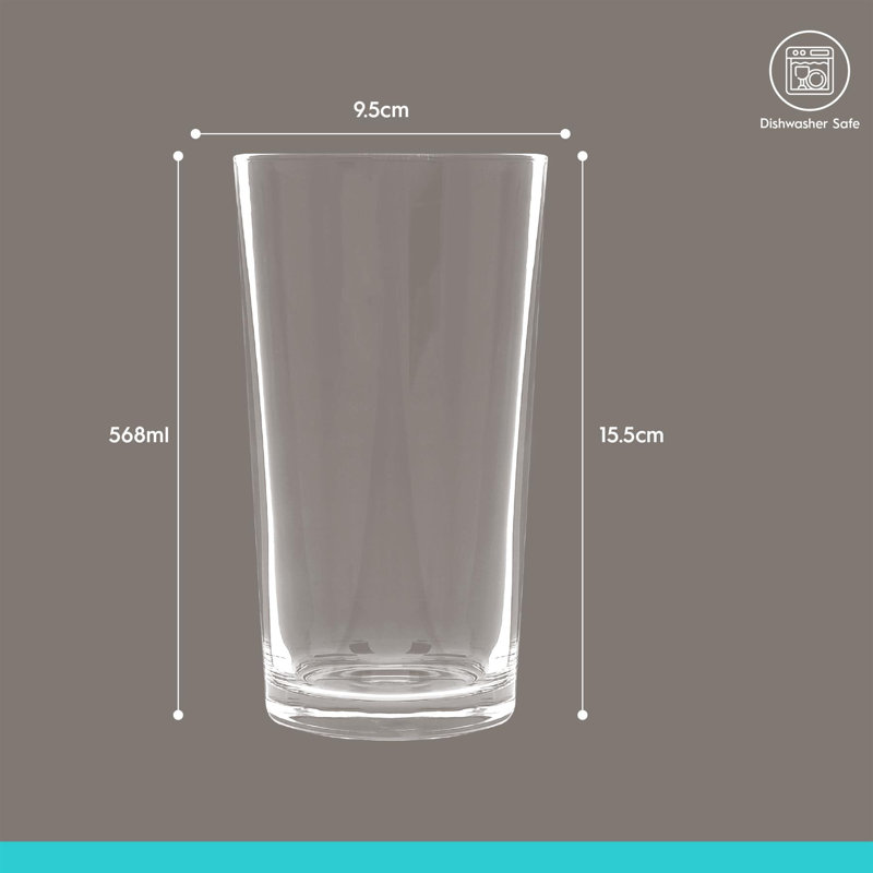 Argon Tableware Conical Pint Beer Glasses