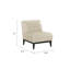 Fauteuil d'appoint Hoy, cuir fleur beige, pieds en bois massif noir-119044013