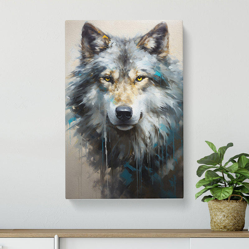 Wolf Hard Edge - Wrapped Canvas, 76cm H x 50cm W x 3cm D