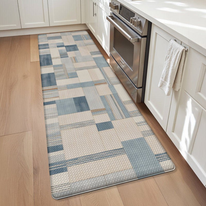 Tapis de cuisine antidérapant Ant-Fatigue, Tapis de couloir 2 pi x 7 pi 3 po, Bleu