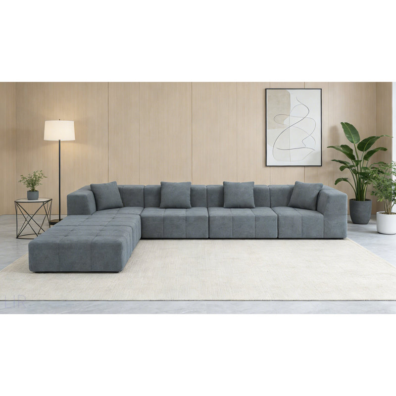 Canapé modulaire simple modulaire moderne, canapé de plancher sans accoudoirs avec coussin amovible pour salon et appartement