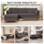 Canapé rembourré en L 95 po Mid-Century-1327077211