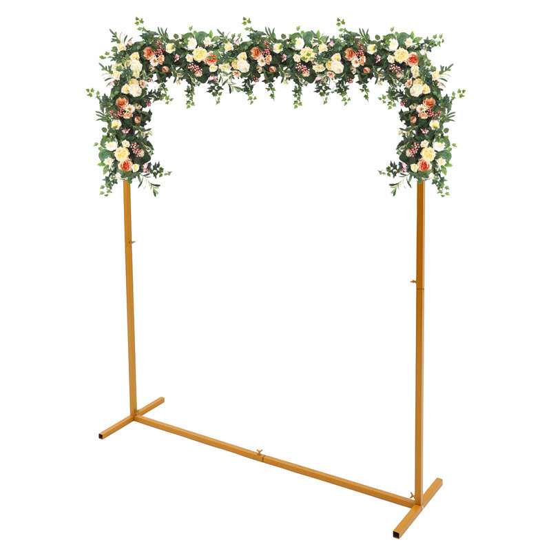 Arche de mariage carrée or 4,9 pi x 6,6 pi, base en métal