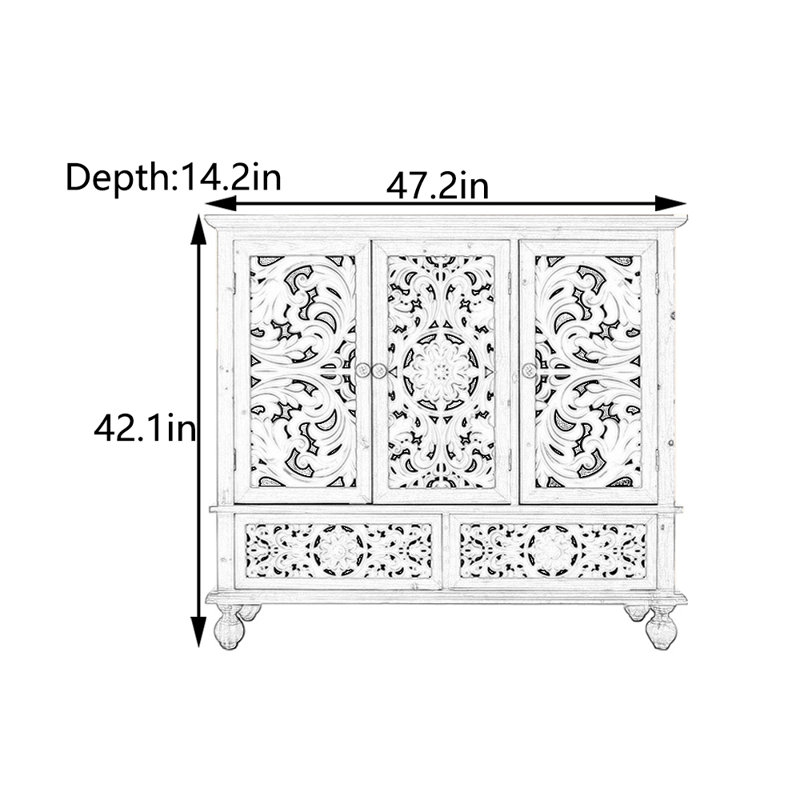Armoire d'entrée sculptée