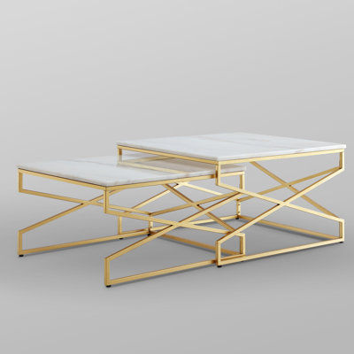 Sealcove 4 - Piece Marble Top Living Room Table Set