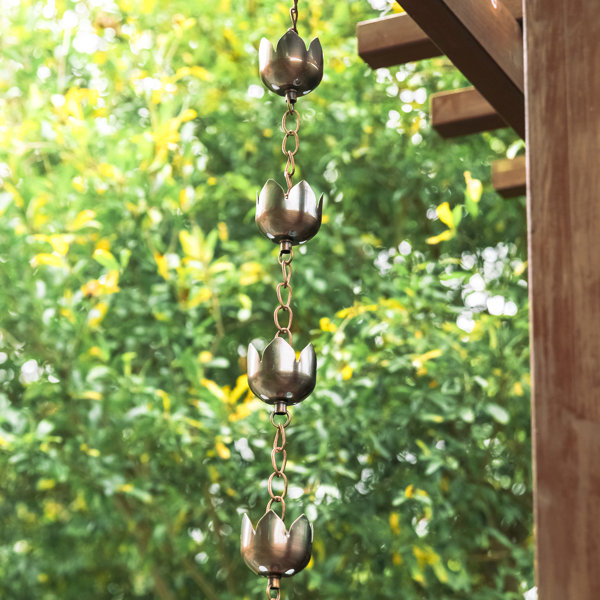 Freeport Park® Milliner Metal Plant And Flower Rain Chain & Reviews ...