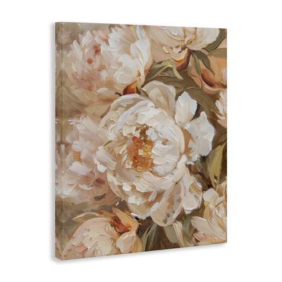 Peachy Peonies Blossoms Canvas Wall Art, design by Arlington Prints