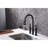 Matte Black Kitchen Pull-Down Faucet - Dual Handle For Precise Water Flow Control, 360-Degree Rotating Nozzle, Quality Brass Build Bridge With Spray Exact And Temperature Rotatable High Material-118956156