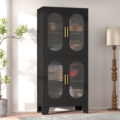 Ebern Designs Storage Wardrobes Cabinet with 4 Doors and Shelves by Ebern Designs