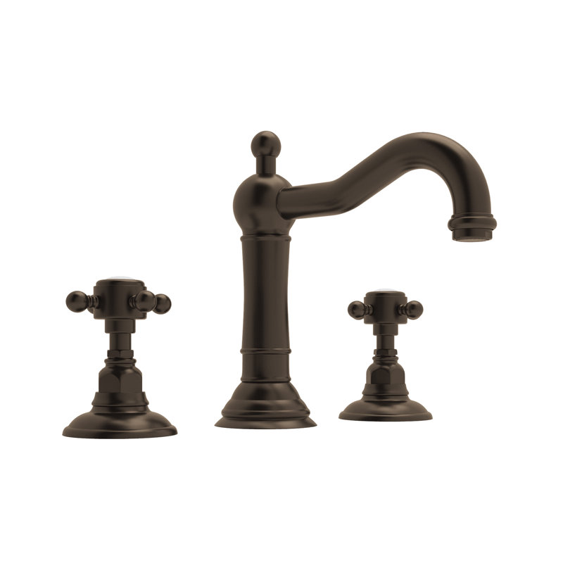 Acqui Widespread Bathroom Faucet with Drain Assembly, Tuscan Brass, Cross