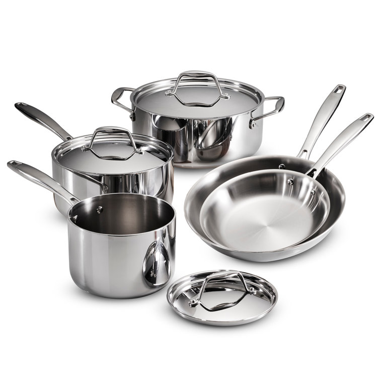 Tramontina 12-Piece Tri-Ply Clad Stainless Steel Cookware Set, with Glass  Lids