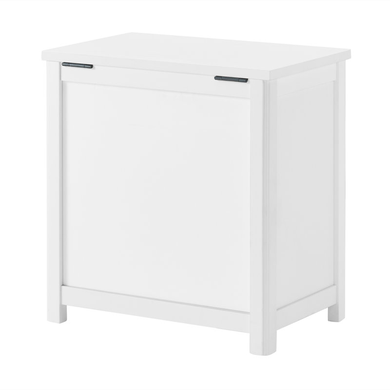 Hembree Deluxe Clothes Hamper - 19 in. W x 12 in. D x 20 in. H - Perfect for Laundry, Linens or Toys - Modern White Painted Finish - Complement Any Decor - Tool Organization & Garage Storage