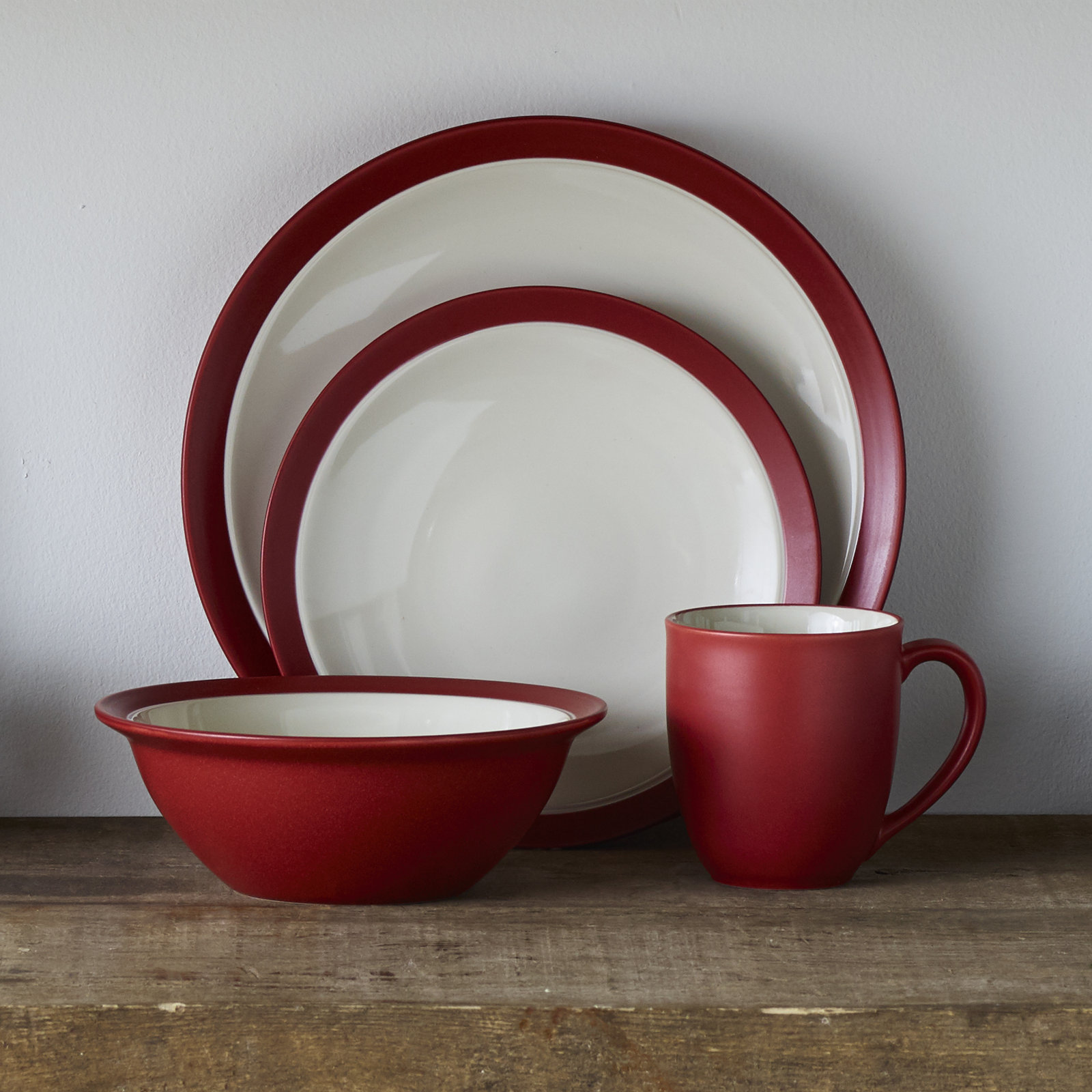Colorwave Stoneware Dinnerware Set, Raspberry