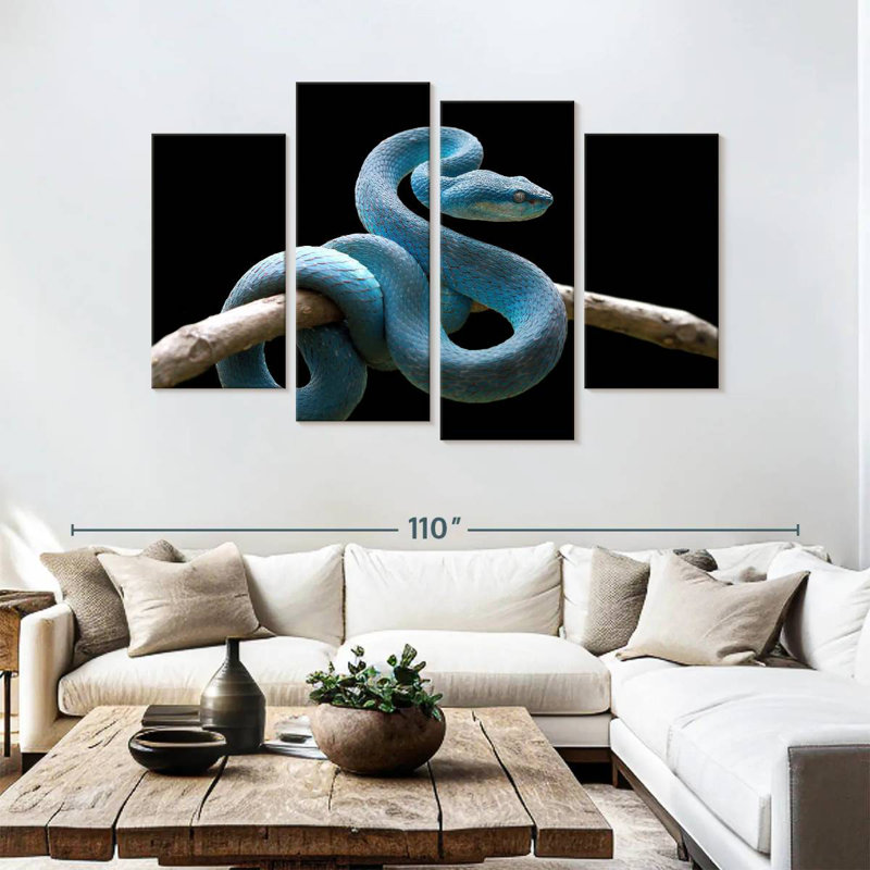 Brampt Blue Viper Snake, 54" H x 84" W