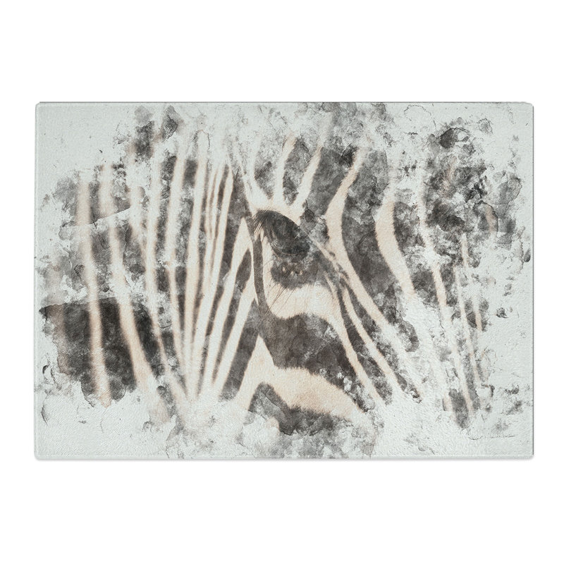 Tempered Glass Eye of the Zebra Chopping Board, 28.5 cm x 39 cm