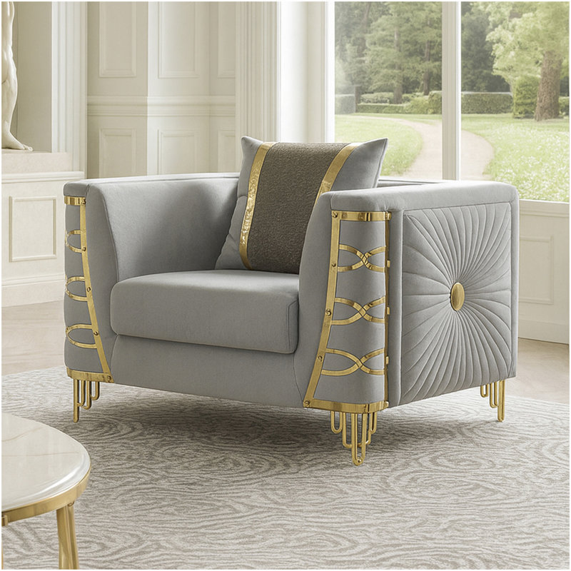 Chaise d'appoint en tissu Contessa