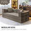 Canapé-lit modulaire convertible 2-en-1 avec matelas en mousse à mémoire de forme - aucun assemblage requis, canapé-lit peu encombrant pour salon, chambre à coucher, studio-B6006-LC-1099533355-1099533365