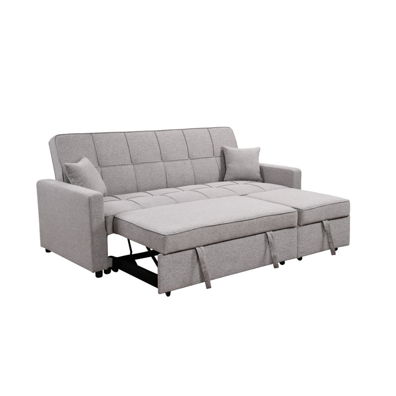 Canapé-lit rembourré 83 po Modern, Gris clair