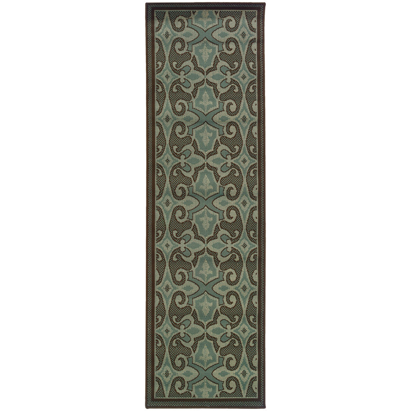 Ashmi Oriental Indoor / Outdoor Rug, Runner 2'3" x 7'6"