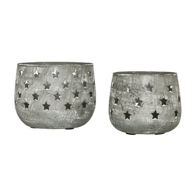 Ensemble de 2 porte-bougies festives