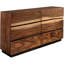 4 grandes chambres en noyer, lit plateforme, rangement assorti, tête de lit Live Edge, tiroirs sculptés, poignées de tiroir pratiques, fonctionnalité
