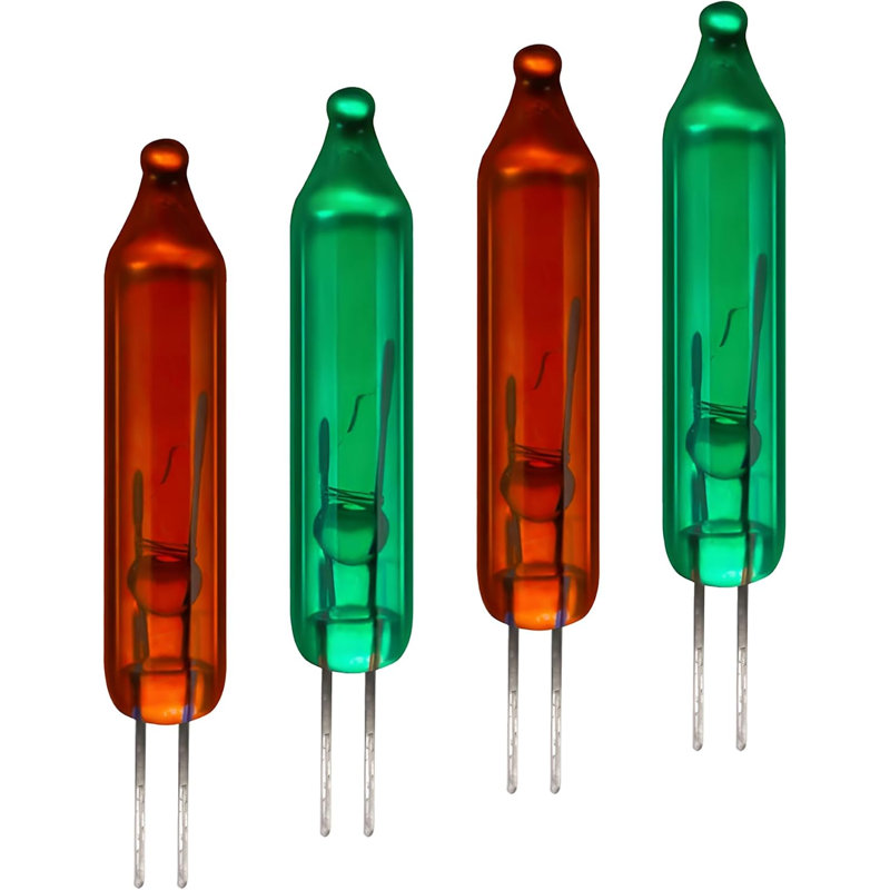 Ampoules de rechange scintillantes scintillantes Tupkee, mini ampoules incandescentes rouges et vertes de 4 volts, paquet de 4