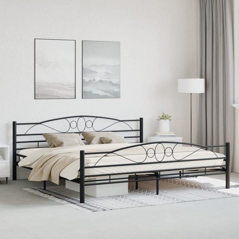 Metal Bed, Black, 120 x 200cm