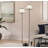 58.26" Matte Black Twin-Head Floor Lamp