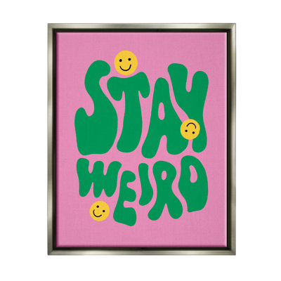 Cadre flottant rétro Stay Weird Smilies par House of Lulu