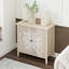 Armoire de rangement à 2 portes avec tablette réglable, aspect grain de bois classique, conception de poignée exquise - traité pour la résistance, entretien de réglage de la hauteur du bas, dispositif de basculement, salon idéal-1007080610